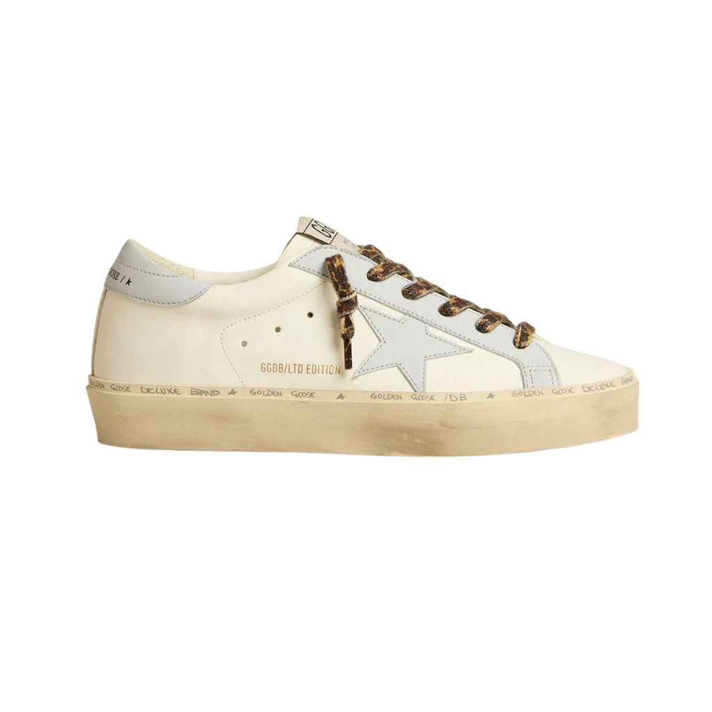 Gg Hi Star Ltd In Leather With Light Blue Leather Star And Heel Tab