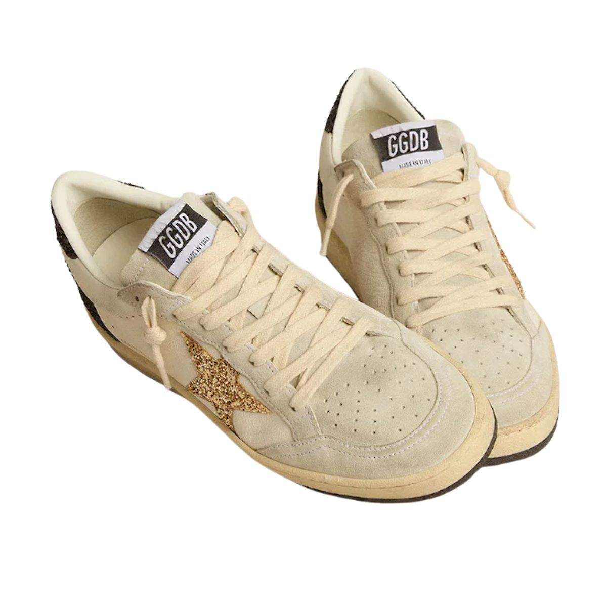 Gg Ball Star Ltd In Nappa Leather And Suede With Glitter Star And Black Heel Tab