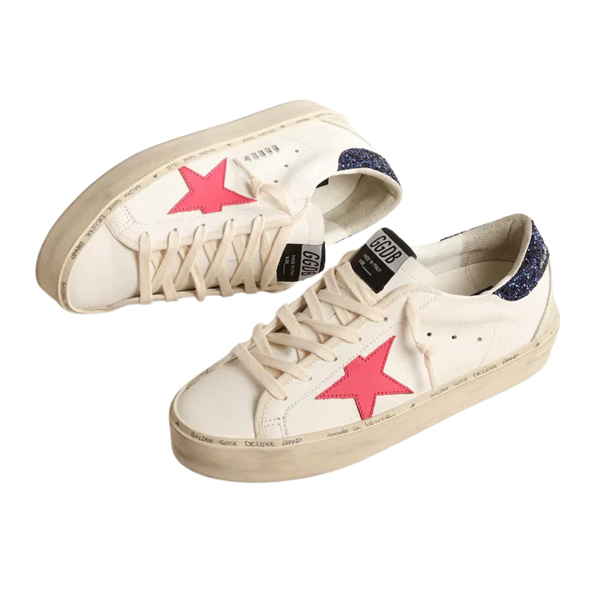 Gg Hi Star With Fuchsia Leather Star And Blue Glitter Heel Tab