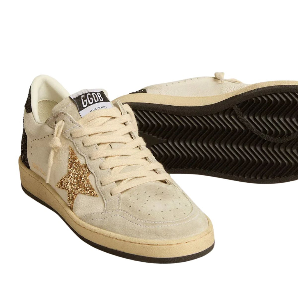 Gg Ball Star Ltd In Nappa Leather And Suede With Glitter Star And Black Heel Tab