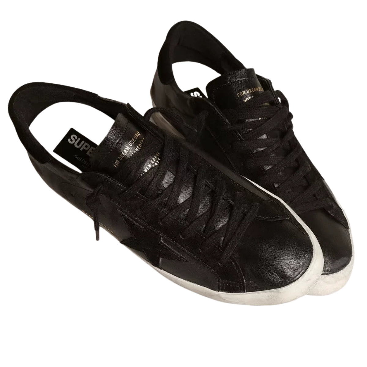 Gg Men’S Super-Star In Black Nappa With Black Suede Star And Heel Tab