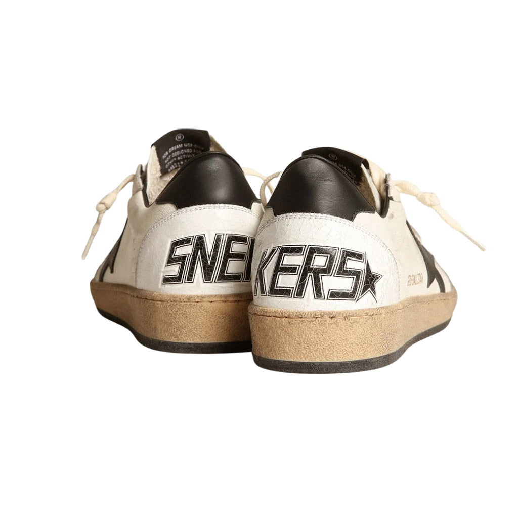 Gg Sneaker Ball Star Donna In Suede Black With Stella In Pelle Bianca And Heel Tab In Pelle Nera