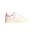 Gg Starter Sneakers In White Nappa Leather With Pink Suede Heel Tab