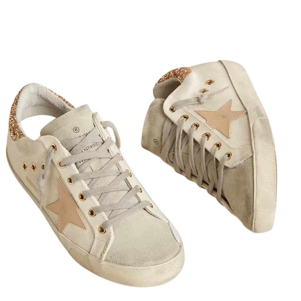 Ggs Canvas With Sand Star And Glitter Heel Tab
