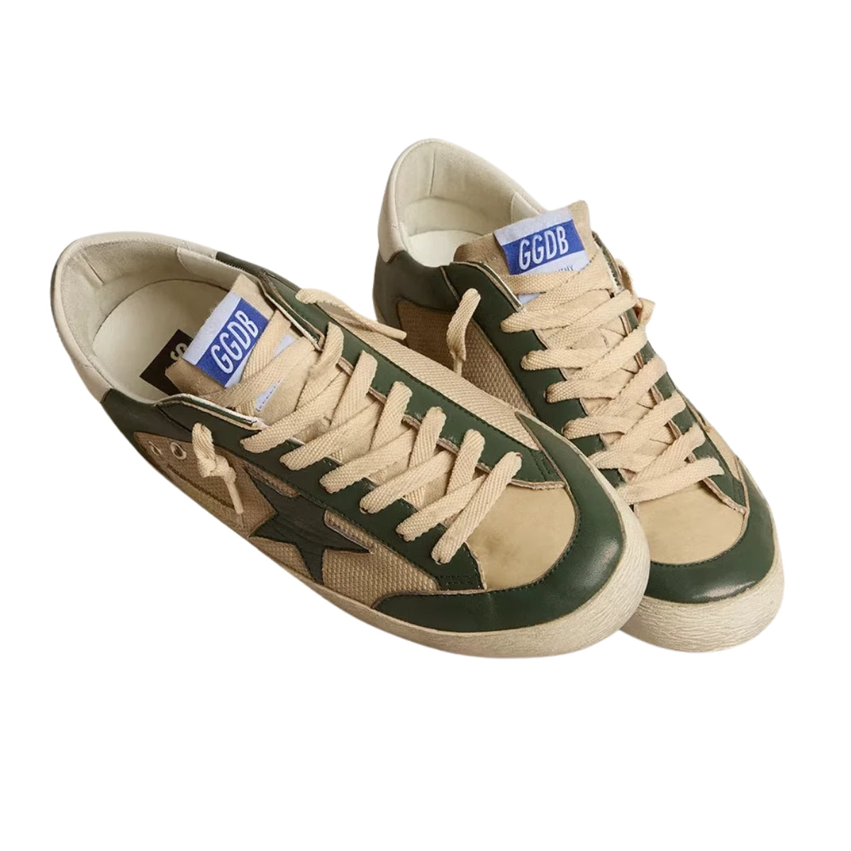 Ggs Cream Mesh And Green Nappa With Nappa Star