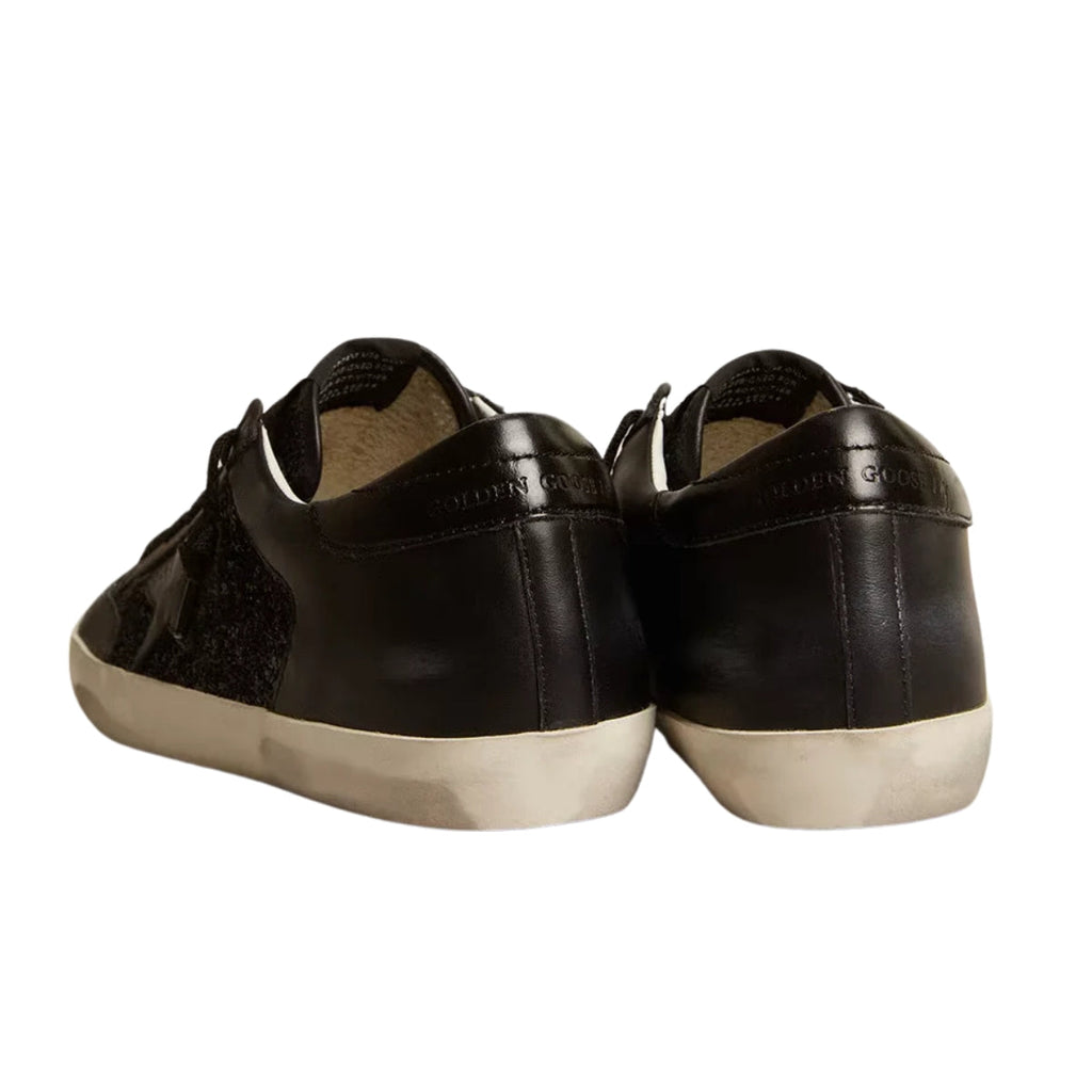 Ggs In Black Nappa And Glitter With Glossy Black Leather Star