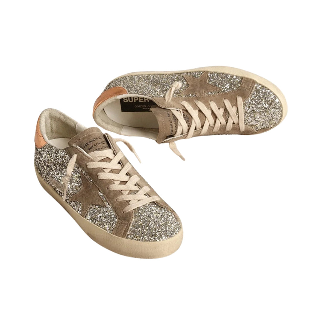 Ggs Platinum Glitter With Dove-Gray Suede Star