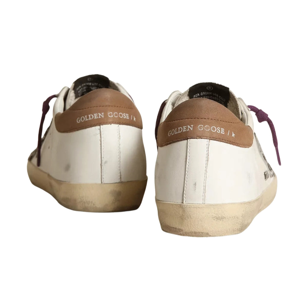 Ggs Leopard Pony Skin Star And Brown Nubuck Heel Tab