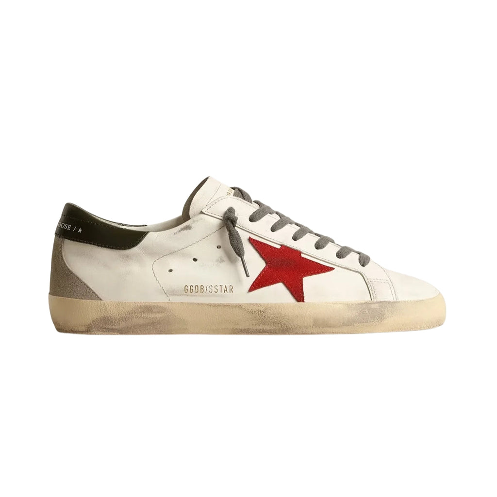 Ggs Red Suede Star And Green Leather Heel Tab