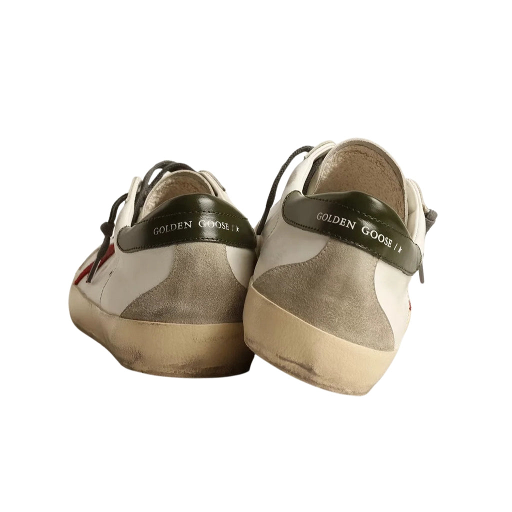 Ggs Red Suede Star And Green Leather Heel Tab