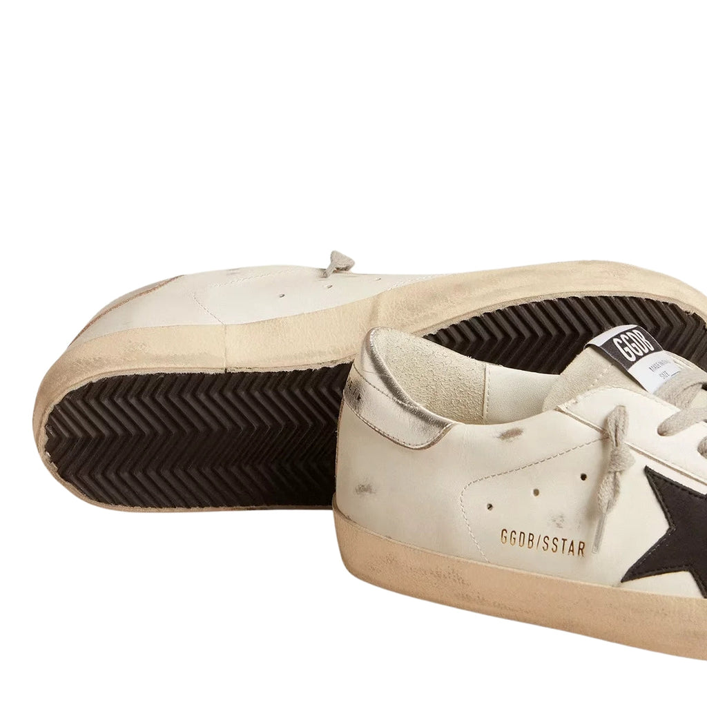 Ggs Black Nubuck Star And Silver Leather Heel Tab