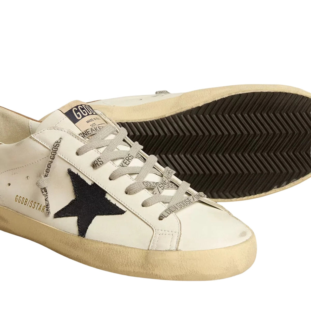Ggs Blue Canvas Star And Tobacco Leather Heel Tab