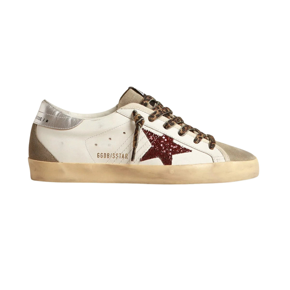 Ggs Burgundy Glitter Star And Silver Heel Tab