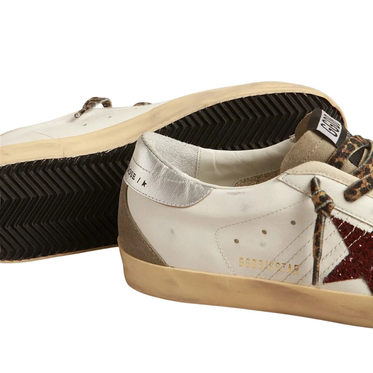 Ggs Burgundy Glitter Star And Silver Heel Tab