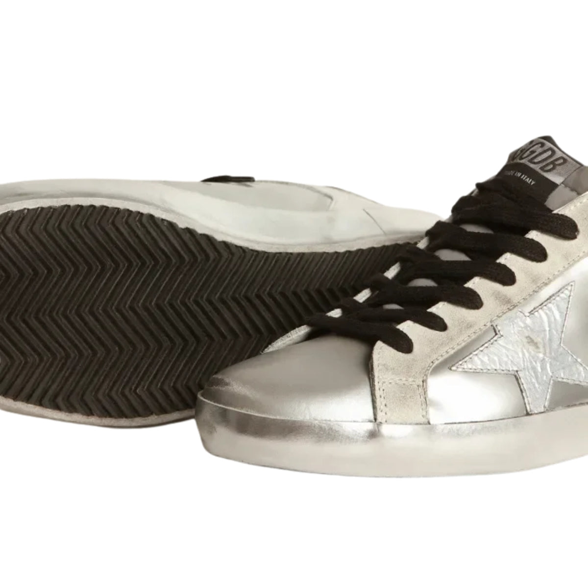 Ggs Neakers With Star And Silver Heel Tab