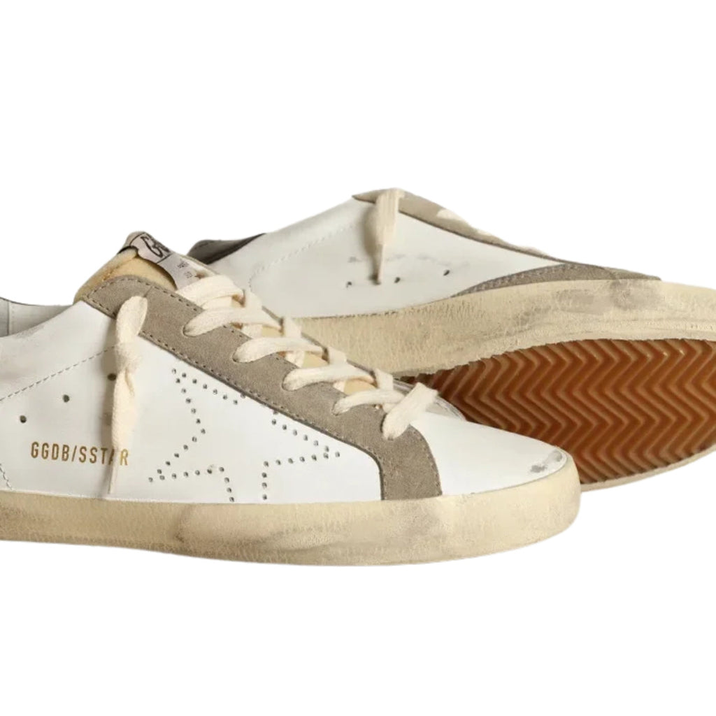 Ggs Sneakers With Perforated Star And Glossy Midnight-Blue Leather Heel Tab