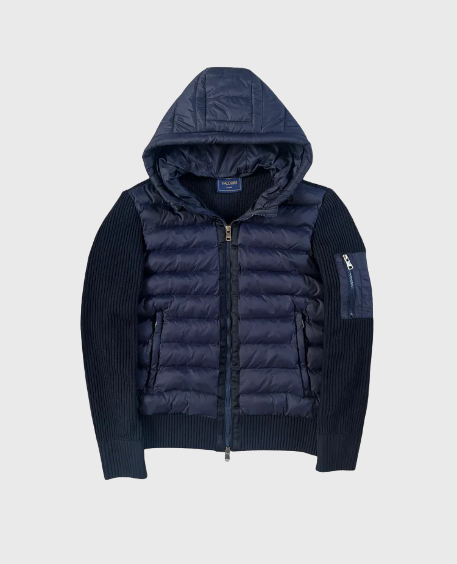 NAVY CARDIGAN WITH HOOD