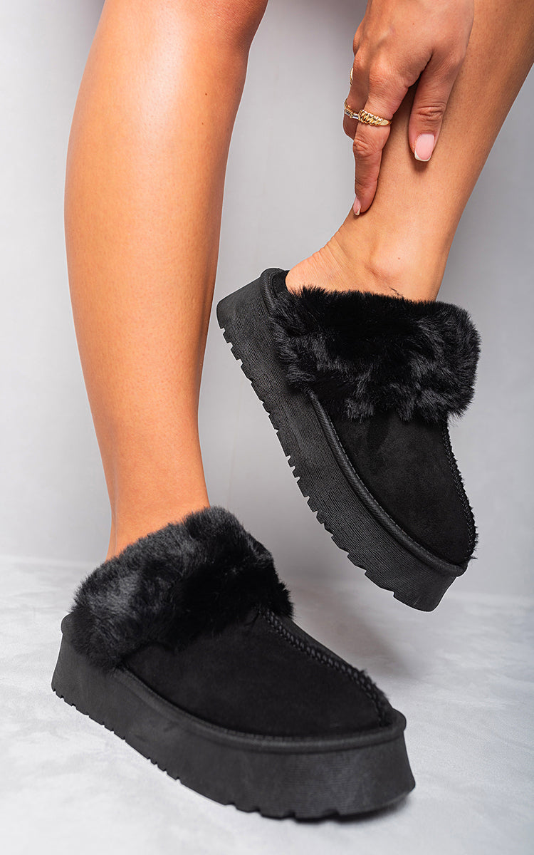 KELLY | Faux-Fur Platform Slippers